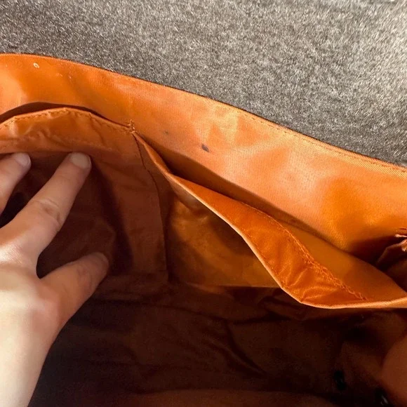 SCOUT Felt Crossbody diaper Bag Buckle Flap Grey Orange Interior changing pad - Picture 6 of 13